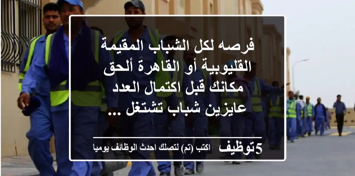 فرصه لكل الشباب المقيمة القليوبية أو القاهرة ألحق مكانك قبل اكتمال العدد عايزين شباب تشتغل ...