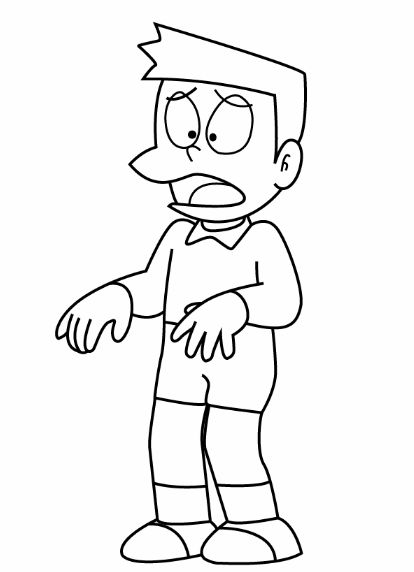 drawing easy nobita and friends