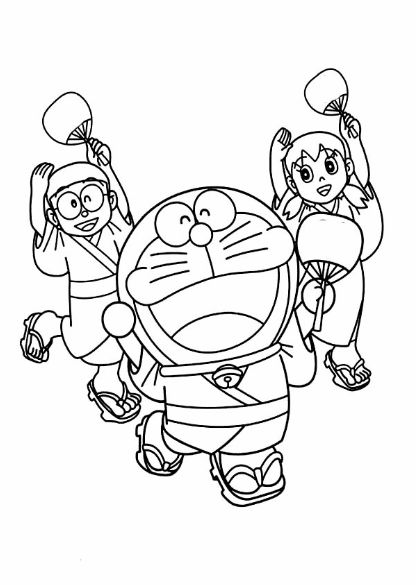 drawing easy nobita and friends