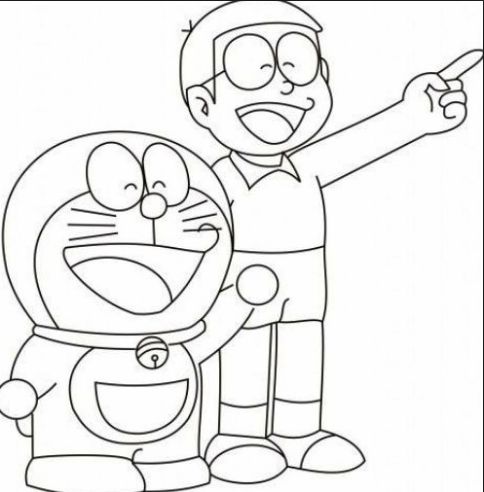 drawing easy nobita and friends