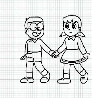 drawing easy nobita and friends