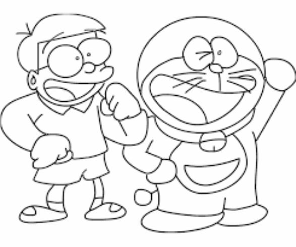 drawing easy nobita and friends