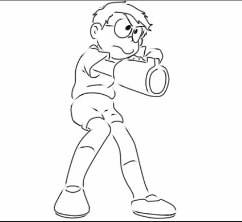 drawing easy nobita and friends