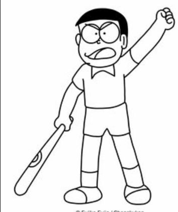 drawing easy nobita and friends