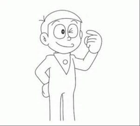 drawing easy nobita and friends