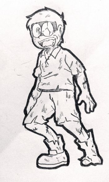 drawing easy nobita and friends