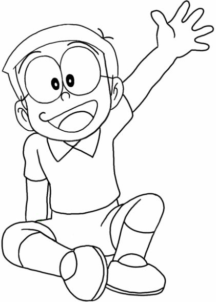 drawing easy nobita and friends