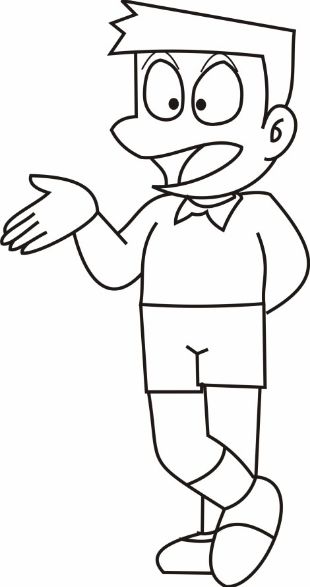 drawing easy nobita and friends
