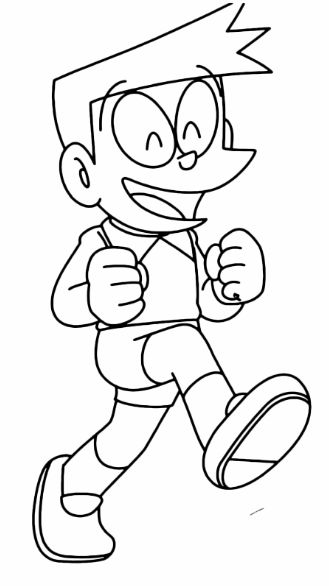 drawing easy nobita and friends