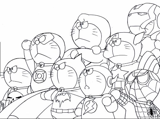 drawing easy nobita and friends