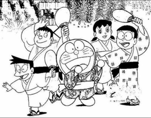drawing easy nobita and friends