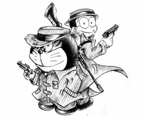 drawing easy nobita and friends