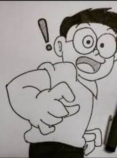 drawing easy nobita and friends