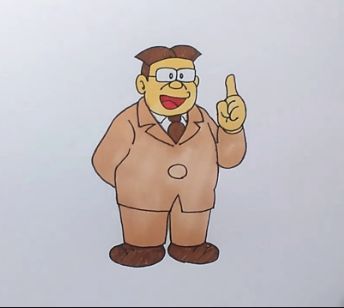 drawing easy nobita and friends