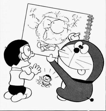 drawing easy nobita and friends