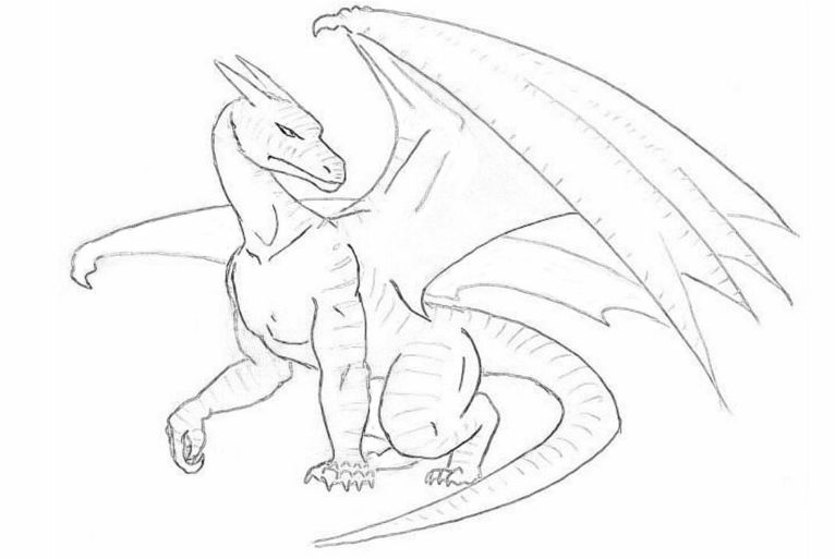 new drawing easy dragon fire