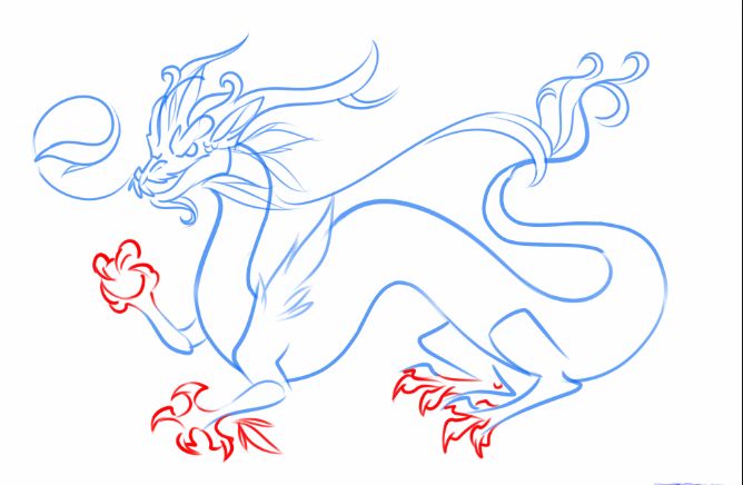 new drawing easy dragon fire