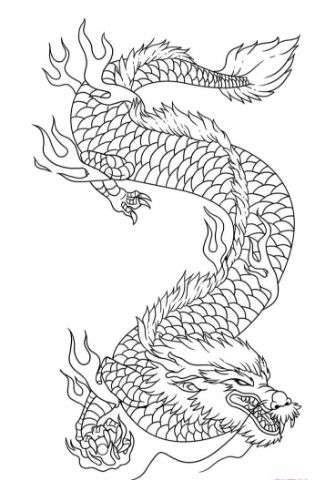 new drawing easy dragon fire
