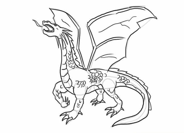 new drawing easy dragon fire