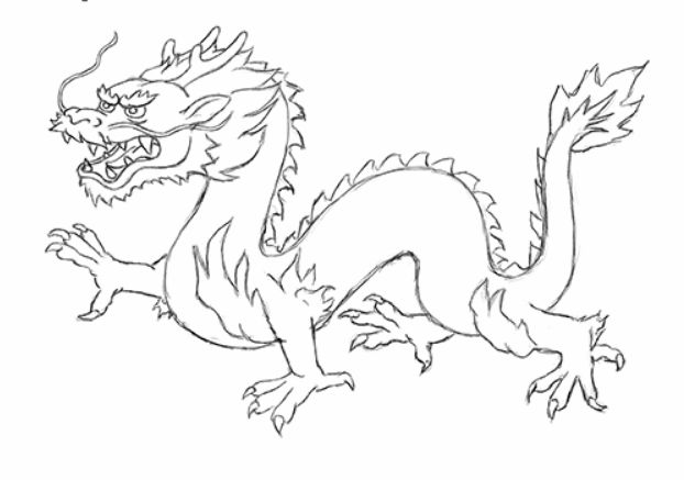 new drawing easy dragon fire