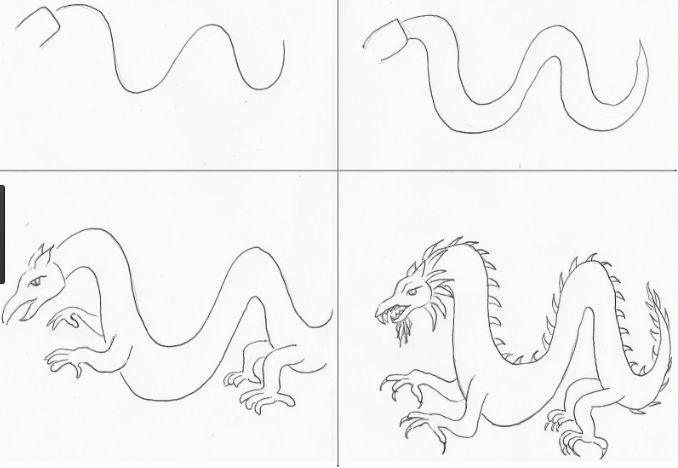 new drawing easy dragon fire