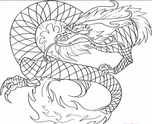 new drawing easy dragon fire