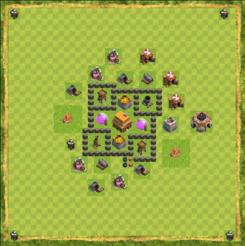 Best Top Design  Base COC TH 4
