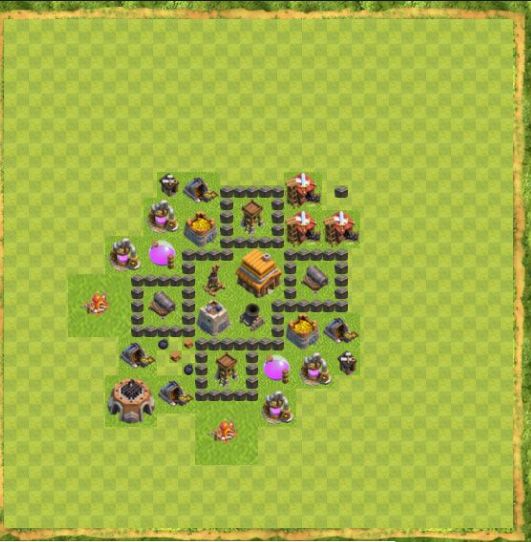 Best Top Design  Base COC TH 4