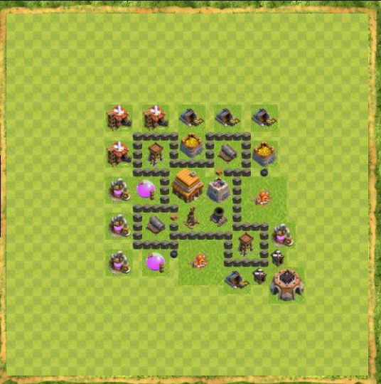 Best Top Design  Base COC TH 4