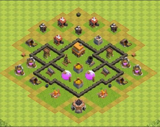 Best Top Design  Base COC TH 4