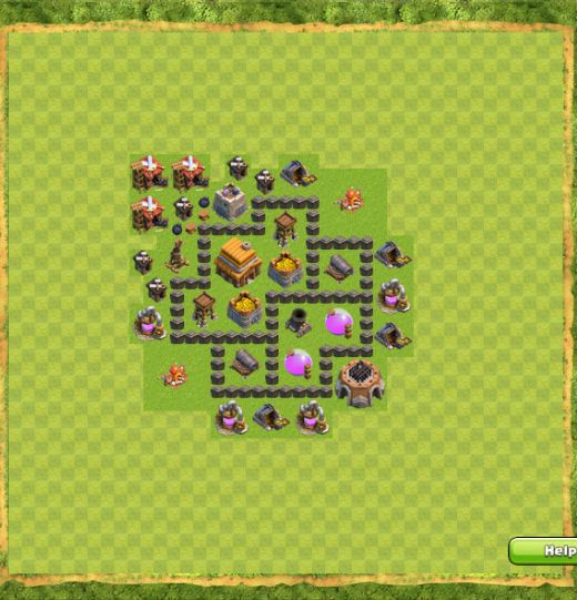 Best Top Design  Base COC TH 4