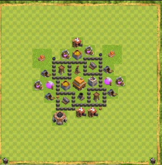 Best Top Design  Base COC TH 4