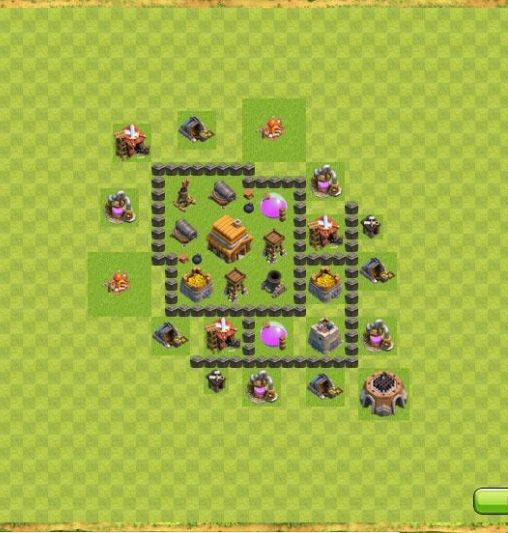 Best Top Design  Base COC TH 4