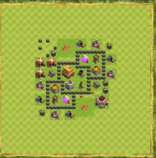 Best Top Design  Base COC TH 4