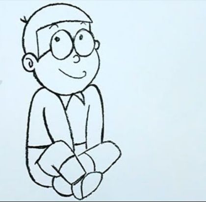 drawing easy nobita and friends